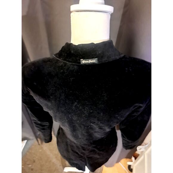 GUESS - Vintage Perfection Black Velvet Blazer size Small - Picture 2 of 9